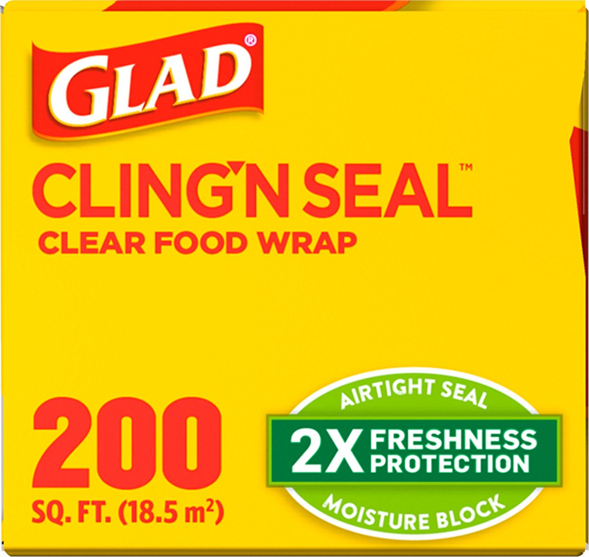 slide 7 of 9, Glad ClingWrap Plastic Wrap - 200 Square Foot Roll, 200 ct