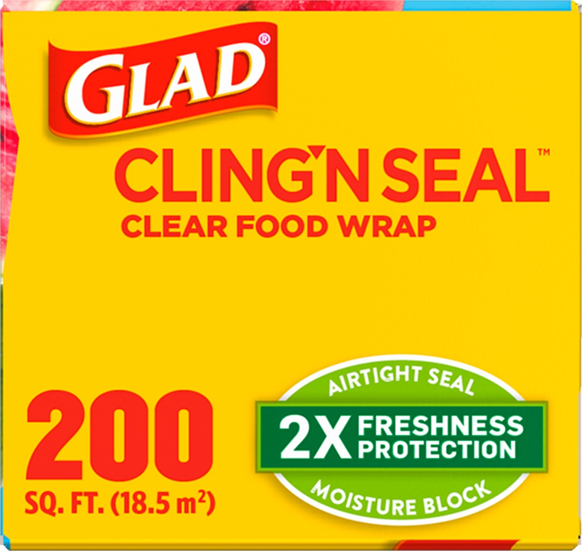 slide 8 of 9, Glad ClingWrap Plastic Wrap - 200 Square Foot Roll, 200 ct