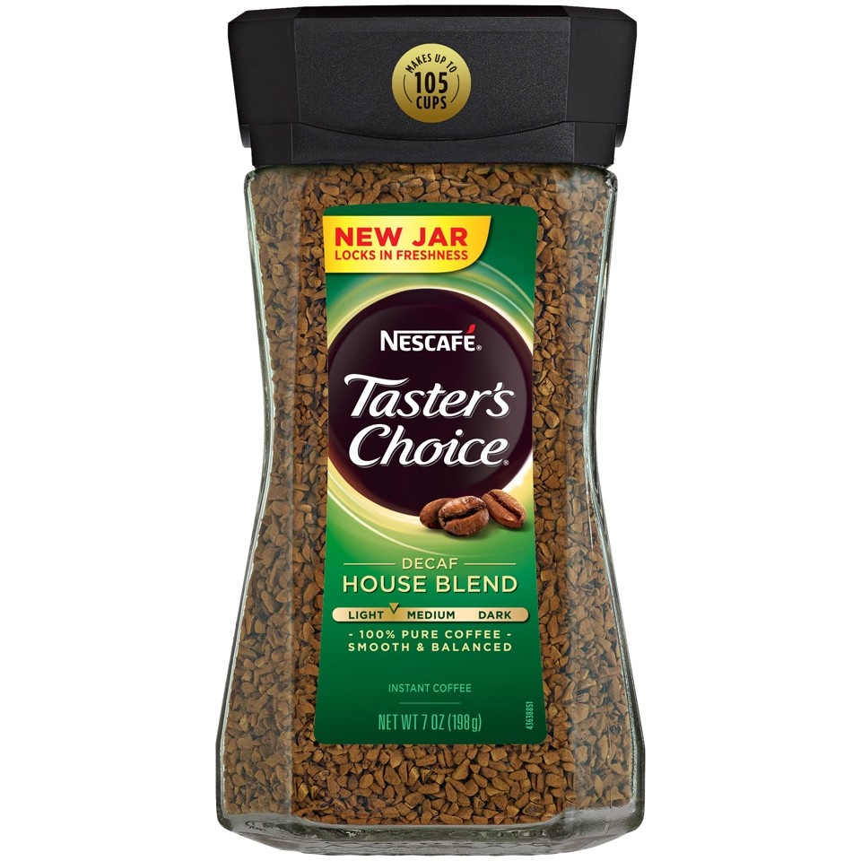 slide 1 of 4, Nescafé Taster's Choice Decaf House Blend Instant Coffee, 7 oz