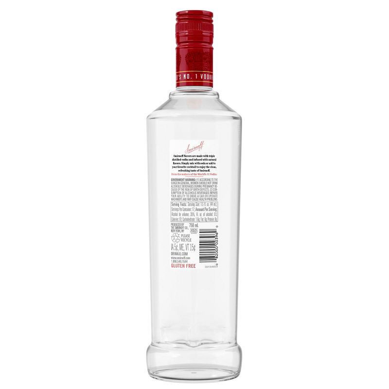 slide 2 of 5, Smirnoff Raspberry Flavored Vodka - 750ml Bottle, 750 ml