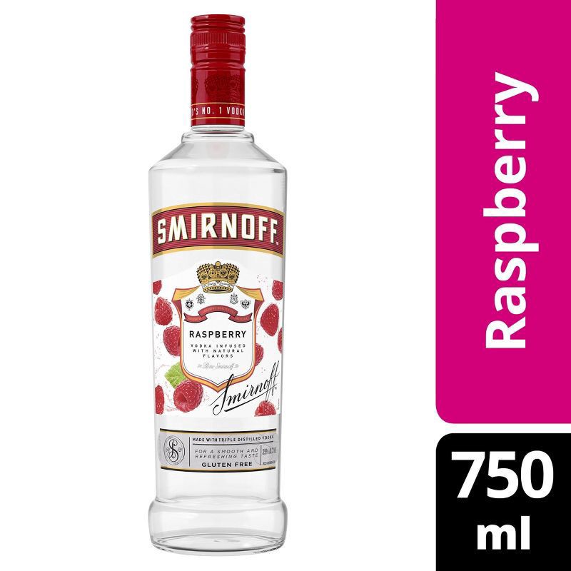 slide 1 of 5, Smirnoff Raspberry Flavored Vodka - 750ml Bottle, 750 ml