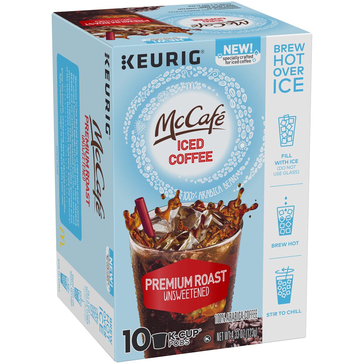 slide 3 of 7, McCafé Unsweetened Premium Roast Iced Coffee K-Cup Pods, Caffeinated- 10 ct, 10 ct