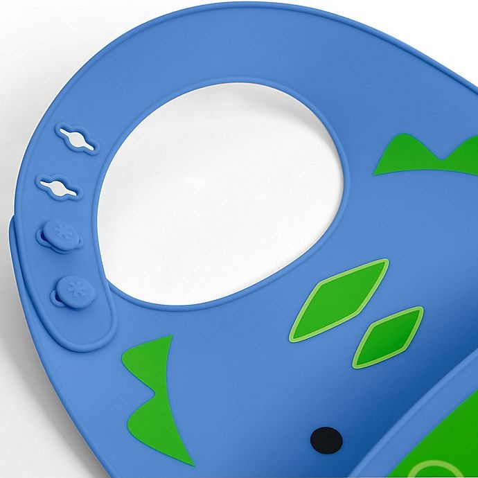 slide 2 of 3, Skip Hop SKIP*HOP Dino ZOO Tuck-Away Silicone Bib, 1 ct