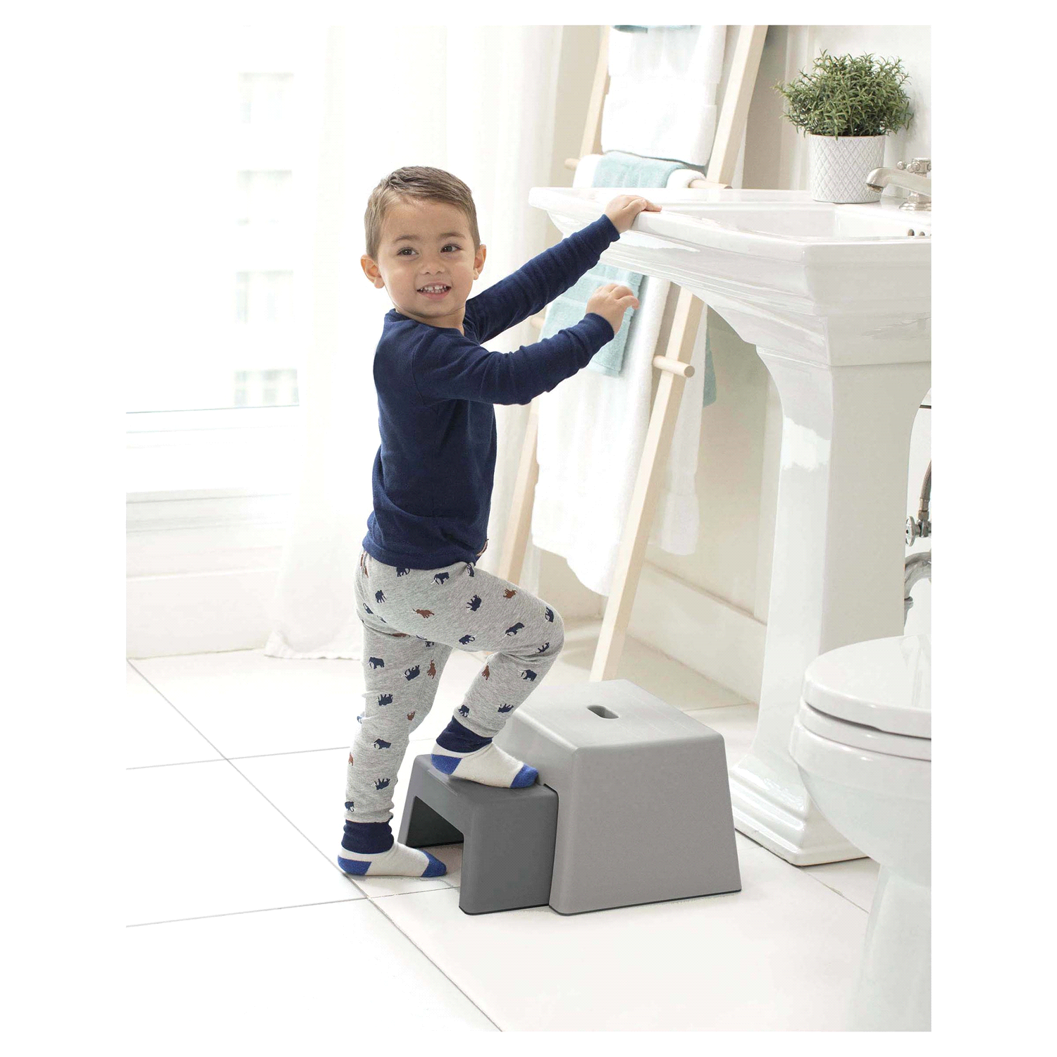 slide 2 of 3, Skip Hop Double-Up Step Stool- Grey, 1 ct
