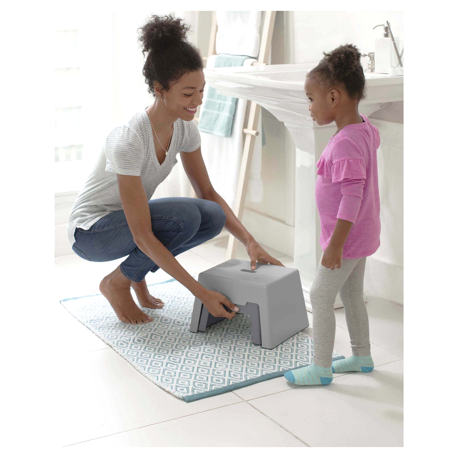 slide 3 of 3, Skip Hop Double-Up Step Stool- Grey, 1 ct