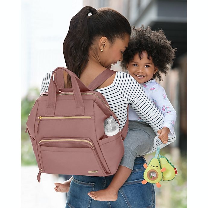 slide 6 of 9, Skip Hop SKIP*HOP Mainframe Wide Open Backpack Diaper Bag - Pink, 1 ct