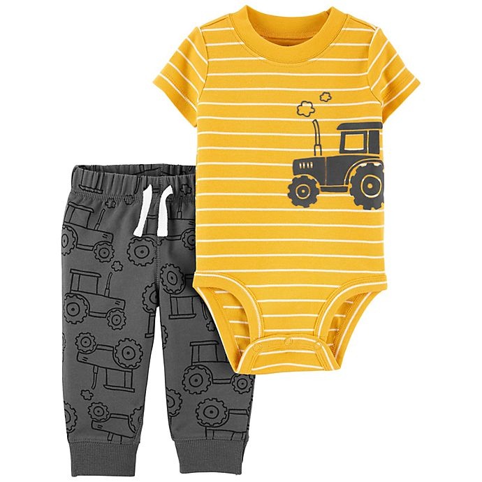 slide 1 of 1, carter's Newborn Tractor Bodysuit and Pant Set - Yellow, 2 ct