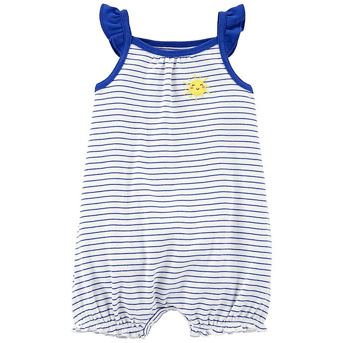 slide 1 of 1, carter's Striped Sun Snap-Up Romper - Navy, 1 ct