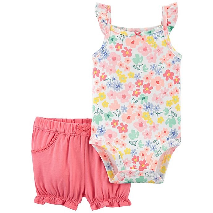 slide 1 of 1, Carter's Floral Bodysuit & Short Set, 2 ct