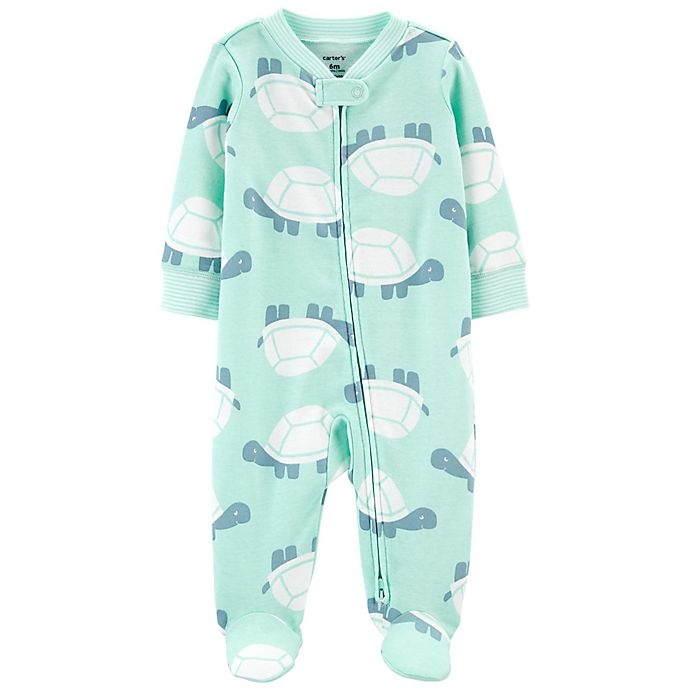 slide 1 of 1, Carter's Turtle 2-Way Zip Cotton Sleep & Play, 1 ct