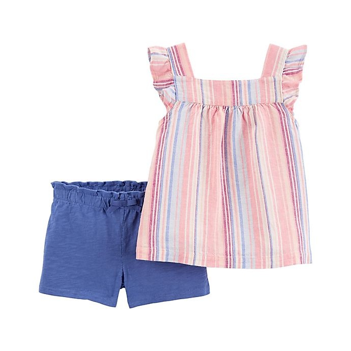 slide 1 of 1, carter's Striped Tee & Short Set, 2 ct