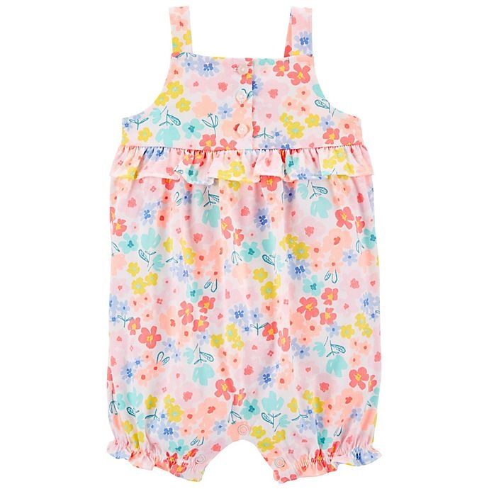 slide 1 of 1, carter's Floral Cotton Romper, 1 ct