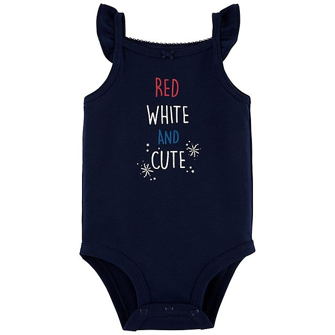 slide 1 of 1, Carter's Newborn Red, White and Cute" Sleeveless Bodysuit", 1 ct