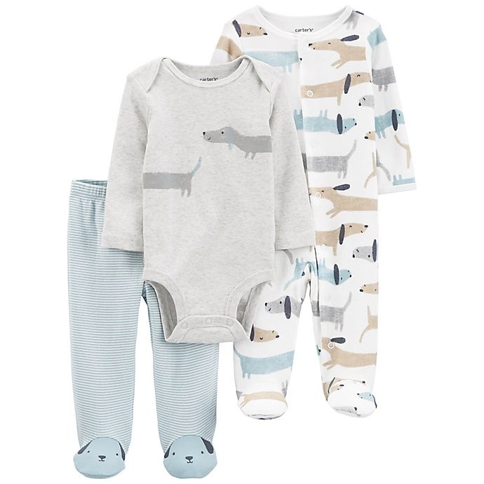 slide 1 of 1, Carter's Preemie Dog Bodysuit, Sleep & Play, and Pant Set, 3 ct