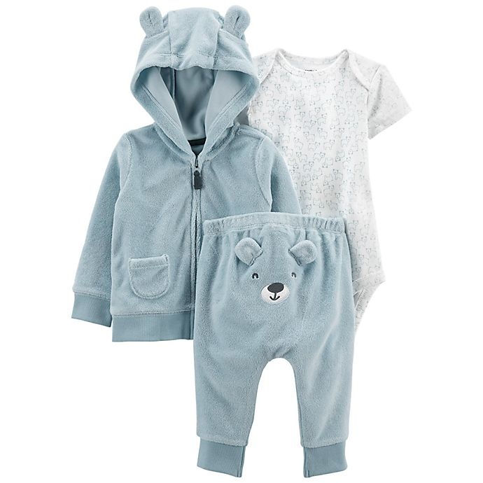 slide 1 of 1, Carter's Newborn Bear Little Jacket, Bodysuit, and Pant Set - Blue, 3 ct