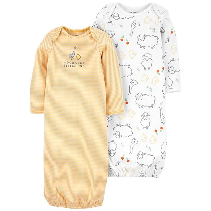 slide 1 of 1, Carter's Newborn Little One" Sleeper Gown Set - Yellow", 2 ct