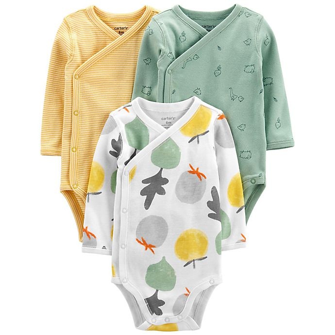 slide 1 of 1, Carter's Newborn Fruit Side-Snap Bodysuits, 3 ct