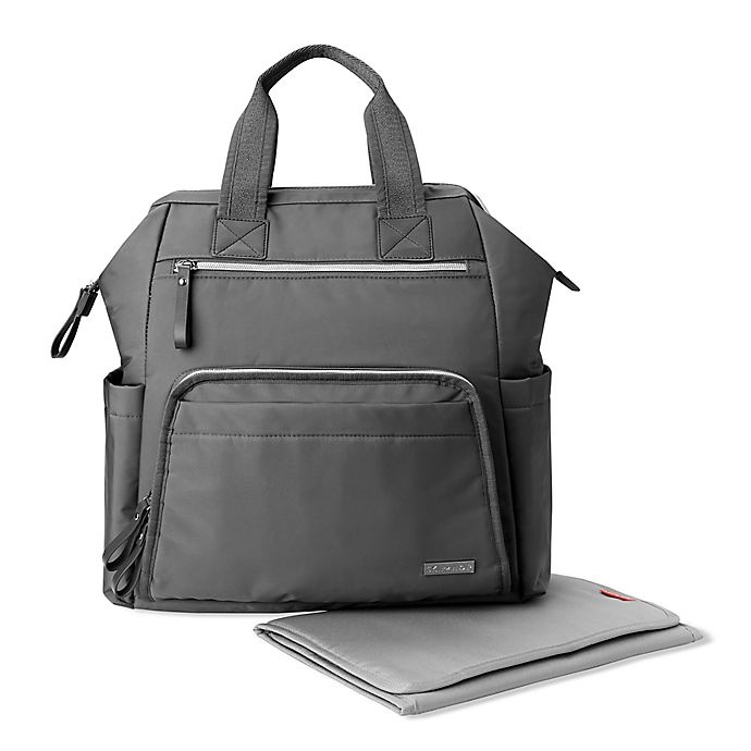 slide 2 of 9, Skip Hop SKIP*HOP Mainframe Wide Open Diaper Backpack - Charcoal, 1 ct