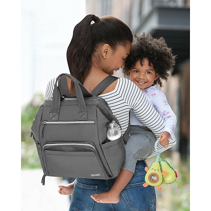 slide 3 of 9, Skip Hop SKIP*HOP Mainframe Wide Open Diaper Backpack - Charcoal, 1 ct