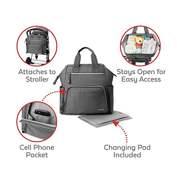 slide 4 of 9, Skip Hop SKIP*HOP Mainframe Wide Open Diaper Backpack - Charcoal, 1 ct