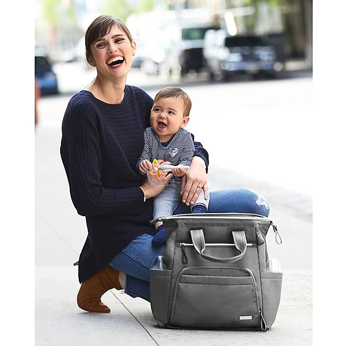 slide 9 of 9, Skip Hop SKIP*HOP Mainframe Wide Open Diaper Backpack - Charcoal, 1 ct