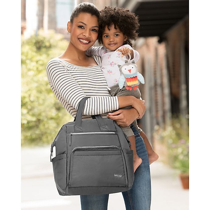 slide 6 of 9, Skip Hop SKIP*HOP Mainframe Wide Open Diaper Backpack - Charcoal, 1 ct