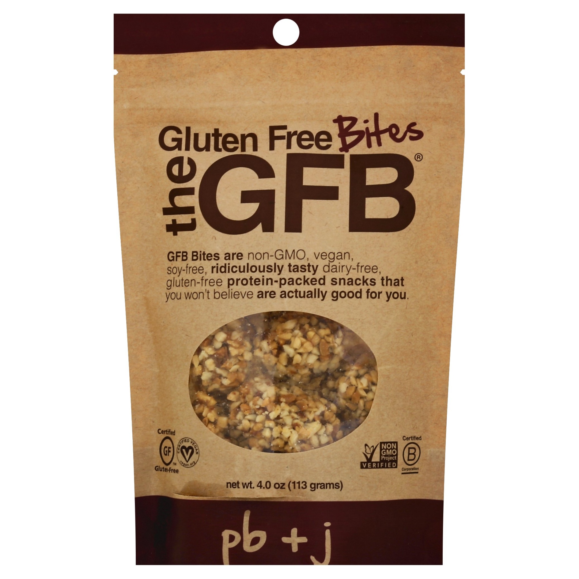 slide 1 of 2, The GFB Gluten Free Bites PB&J, 4 oz