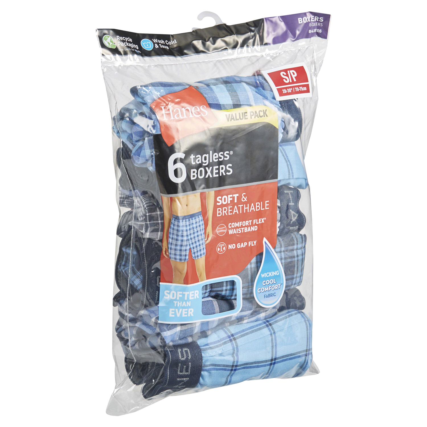 slide 4 of 5, Hanes Men's Woven Boxers, Assorted, Small, 6 ct