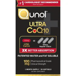 Qunol 100 mg Ultra CoQ10 30 Softgels