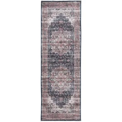 Rugease Velveteen Adrianna Medallion 2x6 Washable Runner
