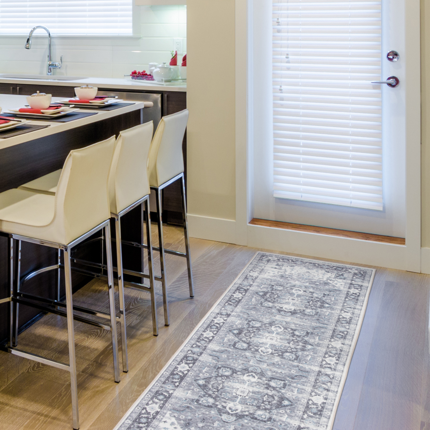 slide 2 of 2, Rugease Velveteen Cade Cream 2x6 Washable Runner, 1 ct