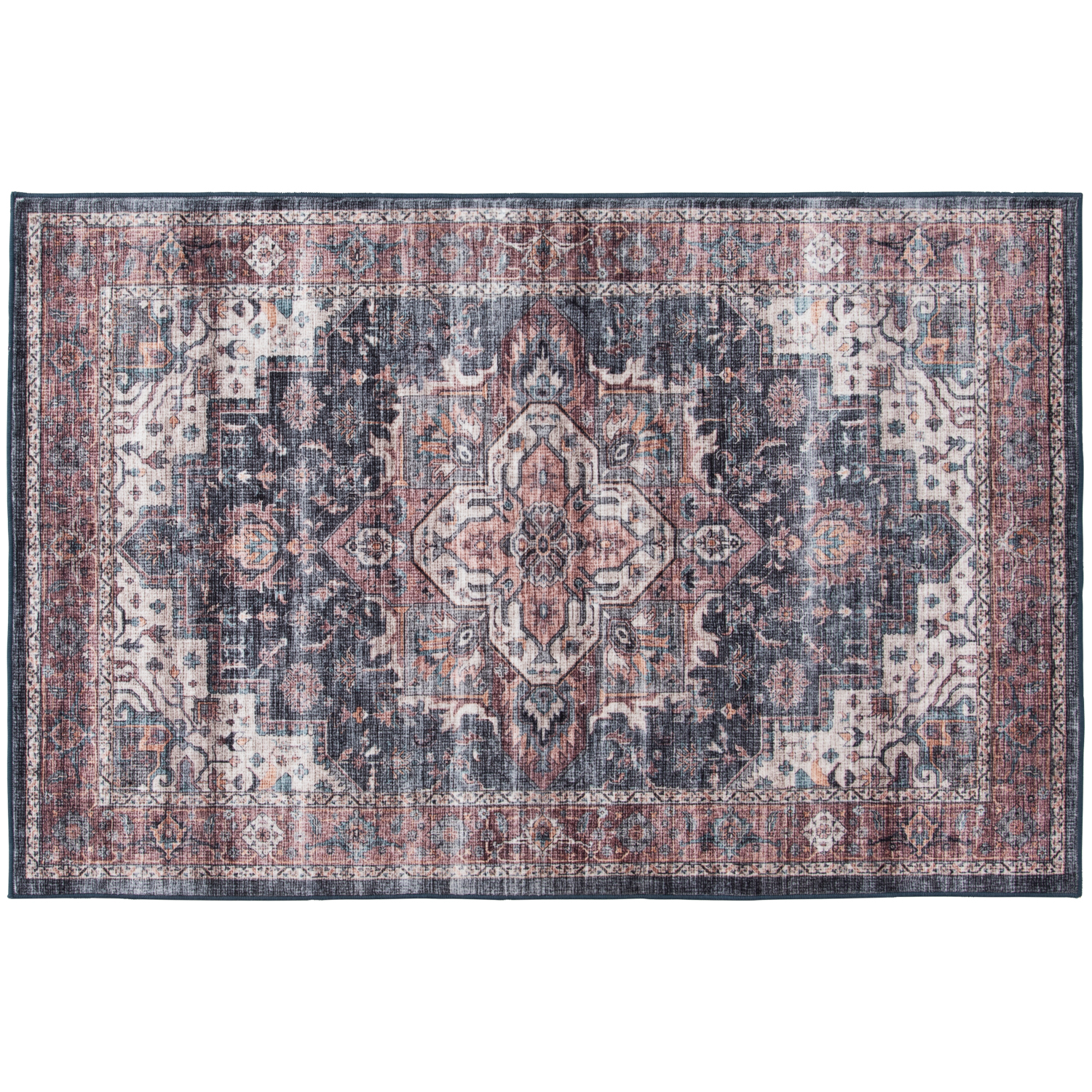 slide 1 of 2, Rugease Velveteen Adrianna Medallion 30x46 Washable Accent Rug, 1 ct