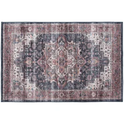 Rugease Velveteen Adrianna Medallion 30x46 Washable Accent Rug