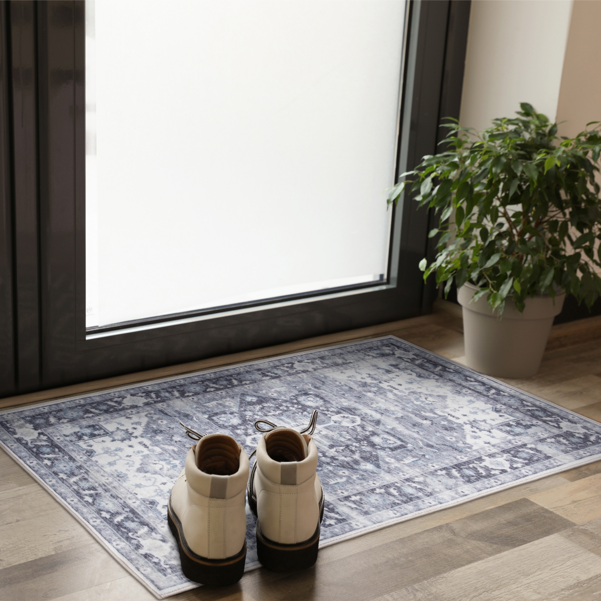 slide 2 of 2, Rugease Velveteen Cade Cream 20x34 Washable Accent Rug, 1 ct