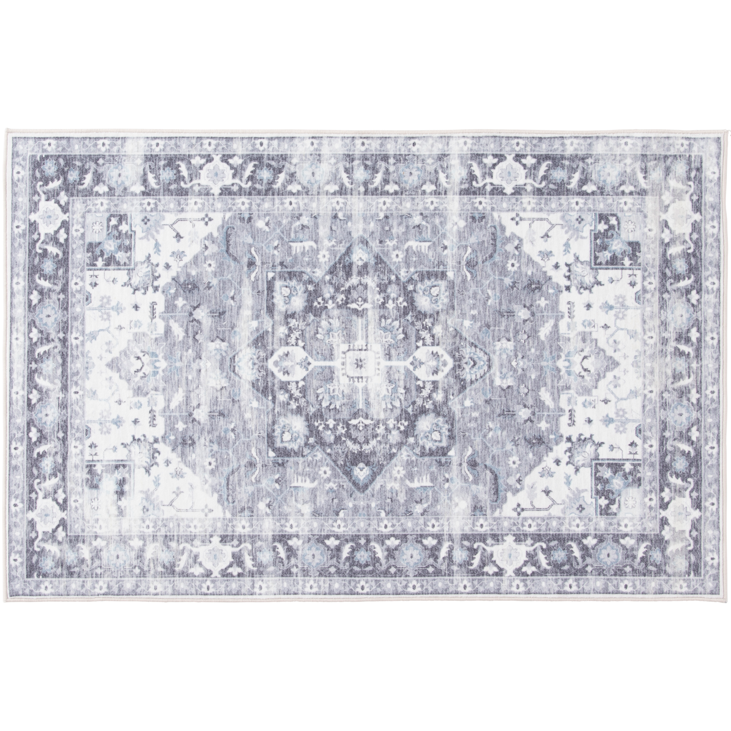 slide 1 of 2, Rugease Velveteen Cade Cream 30x46 Washable Accent Rug, 1 ct