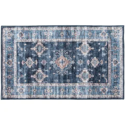 Rugease Velveteen Kieran Navy 20x34 Washable Accent Rug