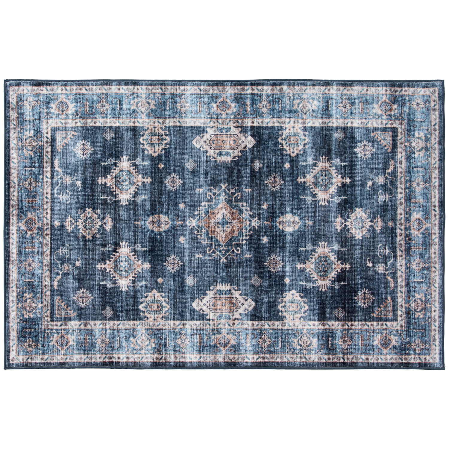 slide 1 of 2, Rugease Velveteen Kieran Navy 30x46 Washable Accent Rug, 1 ct