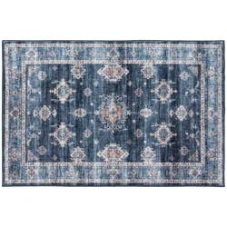 Rugease Velveteen Kieran Navy 30x46 Washable Accent Rug