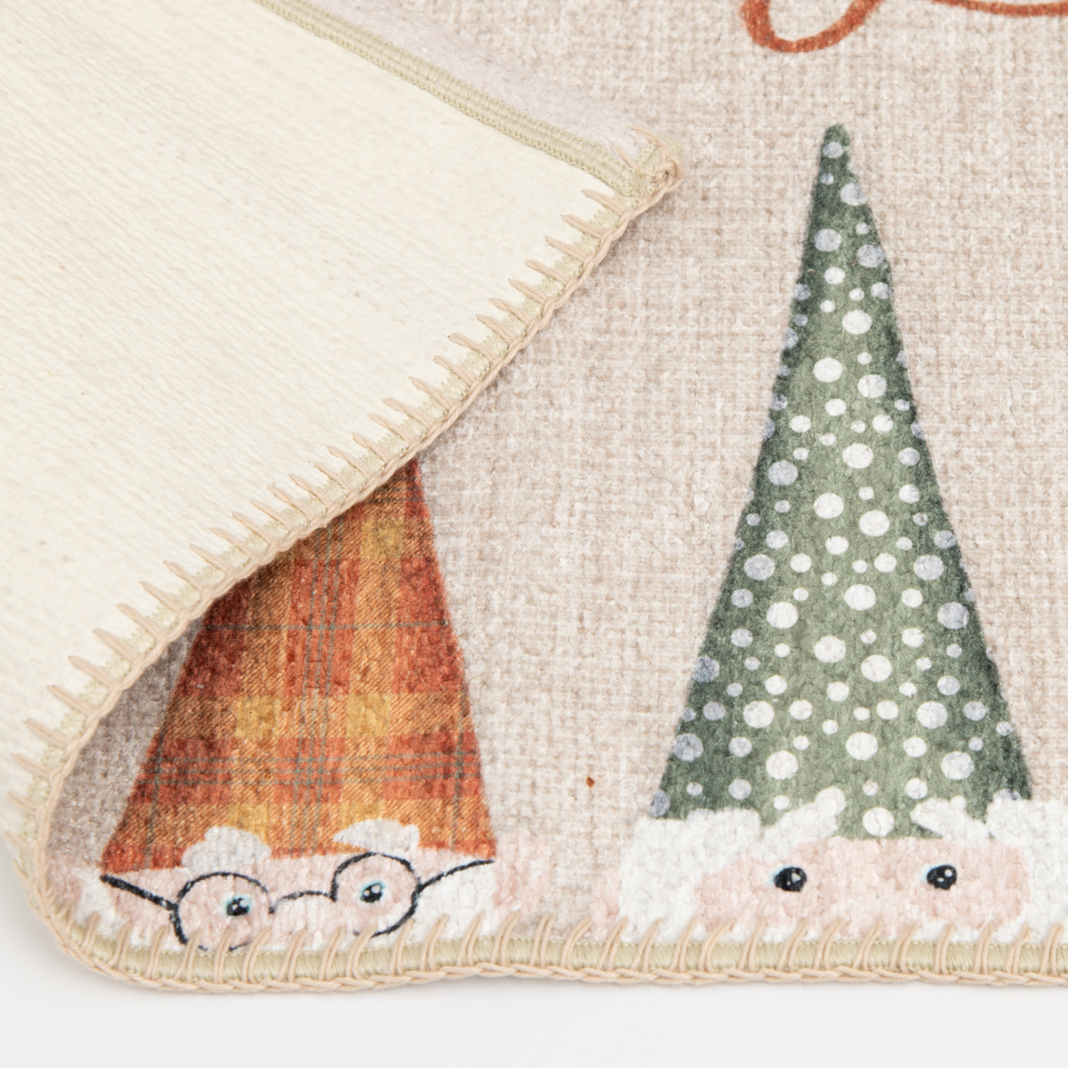 slide 3 of 6, Natco Home Chenille Whipstitch, Gather Together Gnomes, 18 in x 30 in, Rust/Olive, 1 ct