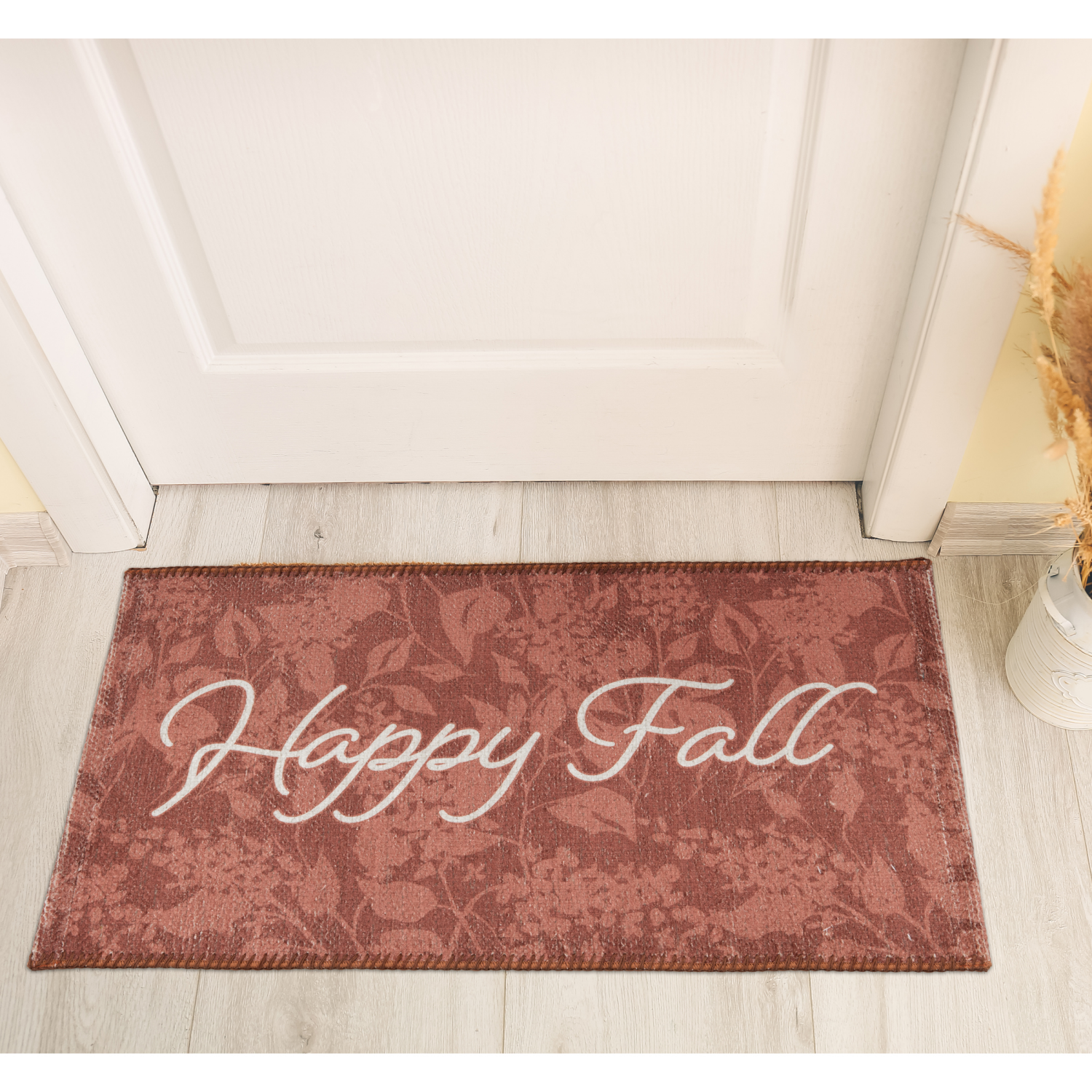 slide 5 of 6, Natco Home Chenille Whipstitch, Happy Fall Foliage S, 18 in x 30 in, Orange, 1 ct