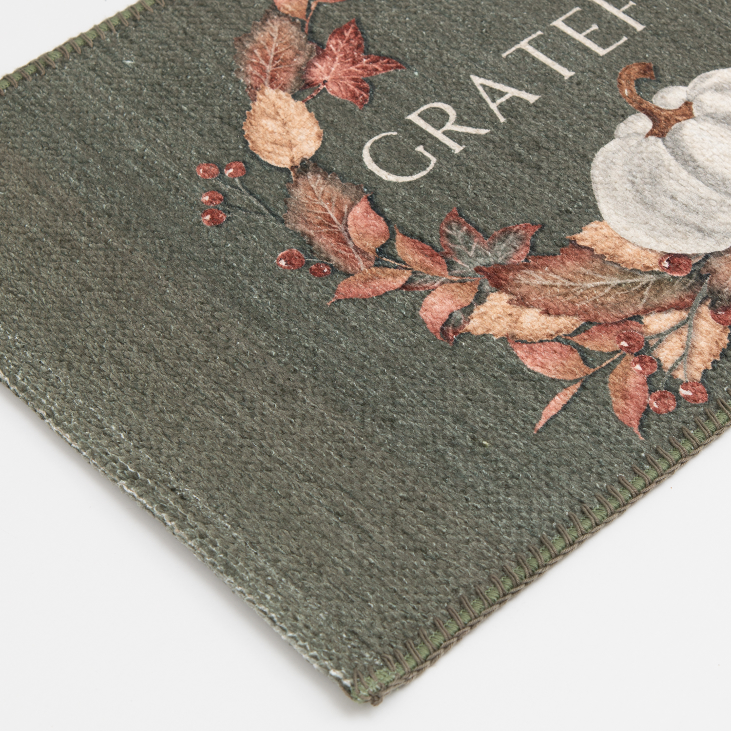 slide 4 of 6, Natco Home, Chenille Whipstitch Grateful Fall Leaves Wreath S, 18 in x 30 in, Multi, 1 ct