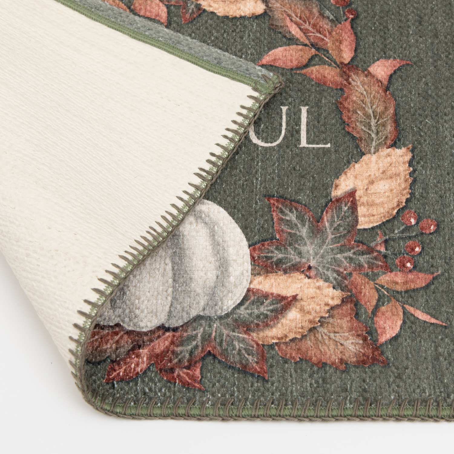 slide 3 of 6, Natco Home, Chenille Whipstitch Grateful Fall Leaves Wreath S, 18 in x 30 in, Multi, 1 ct