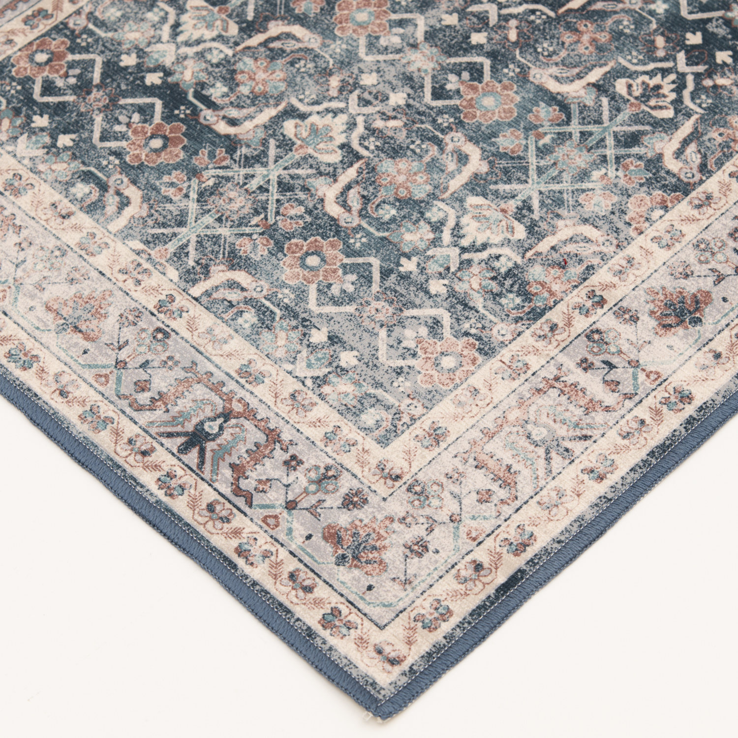 slide 2 of 5, Natco Home, Polyester Traditional, 20 in x 33 in, Dark Blue, 20 in