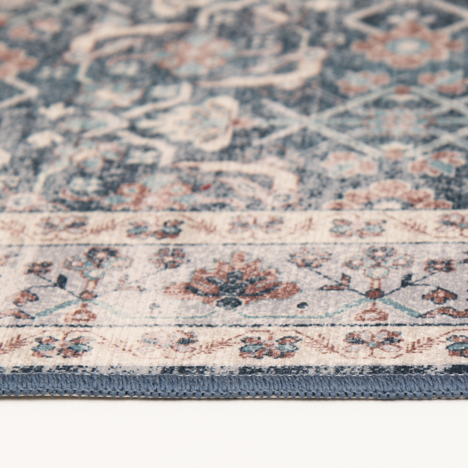 slide 4 of 5, Natco Home, Polyester Traditional, 20 in x 33 in, Dark Blue, 20 in