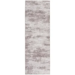 Rugease Abstract Runner, 2 Ft X 6 Ft, Taupe