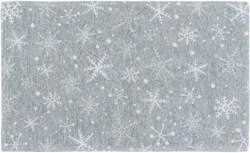 Firewood &amp; Fir Glitz Snowflake Accent Rug, 18 In X 30 In, Silver
