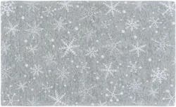 Firewood & Fir Glitz Snowflake Accent Rug, 18 In X 30 In, Silver
