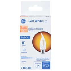 GE Classic Shape 4 Watts Soft White LED Light Bulbs 2 ea