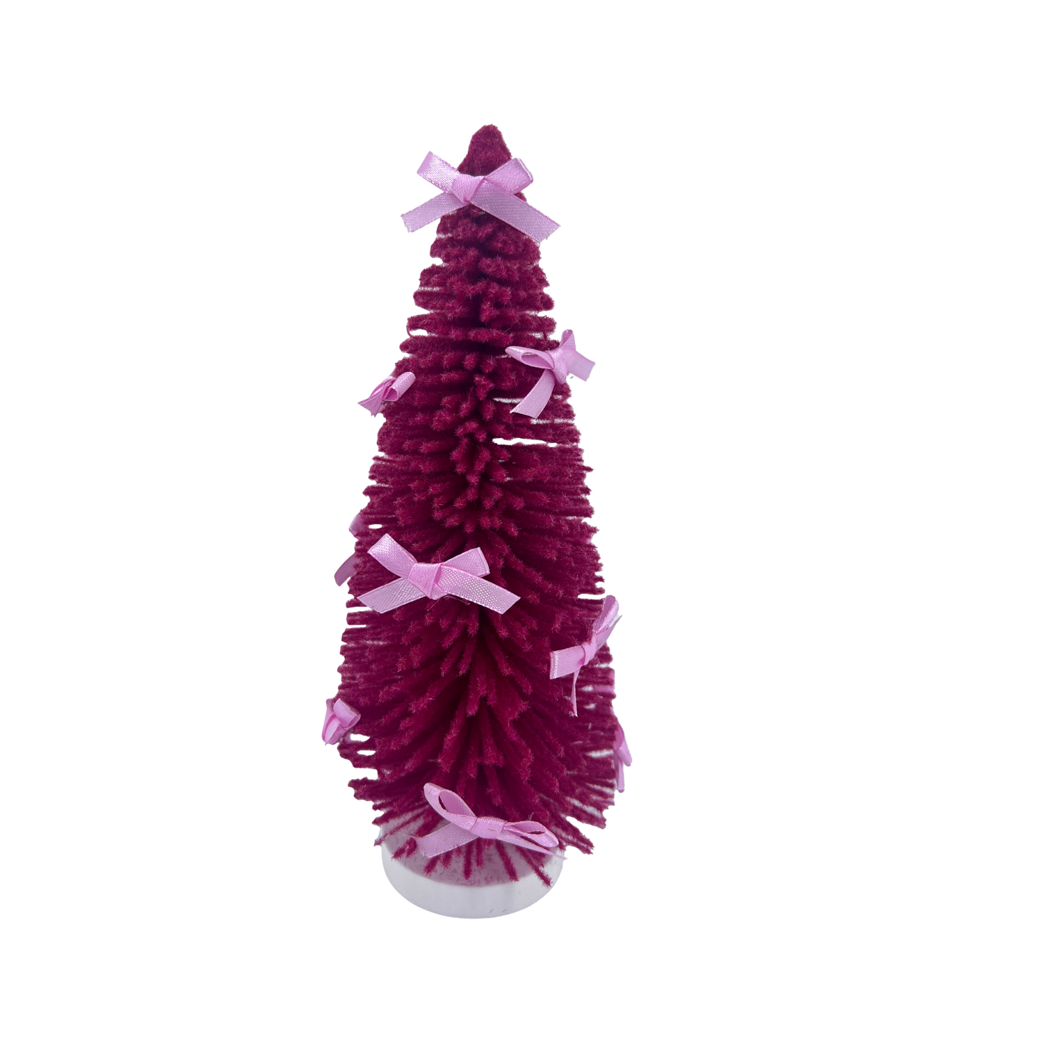 slide 2 of 2, Red Bristle Brush Tree With Pink Bows On Log, 1 ct