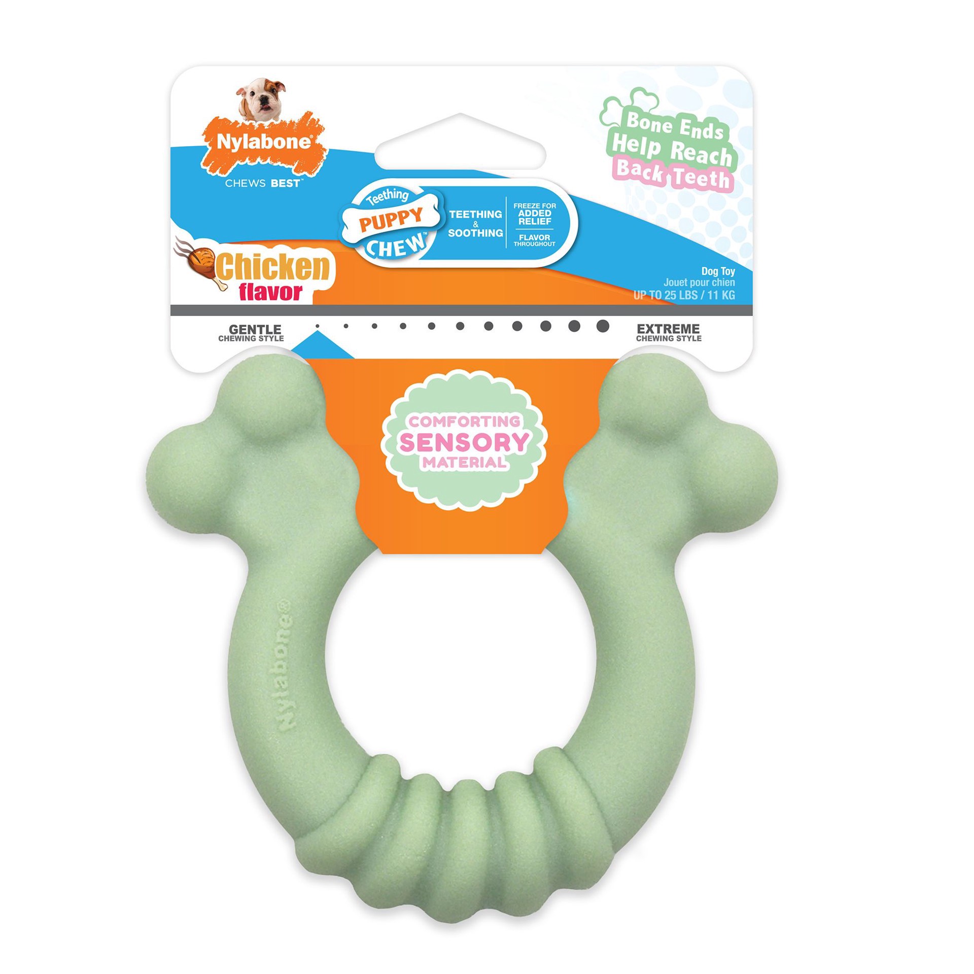 slide 1 of 1, Nylabone Sensory Material Puppy Teething Ring, 1 ct